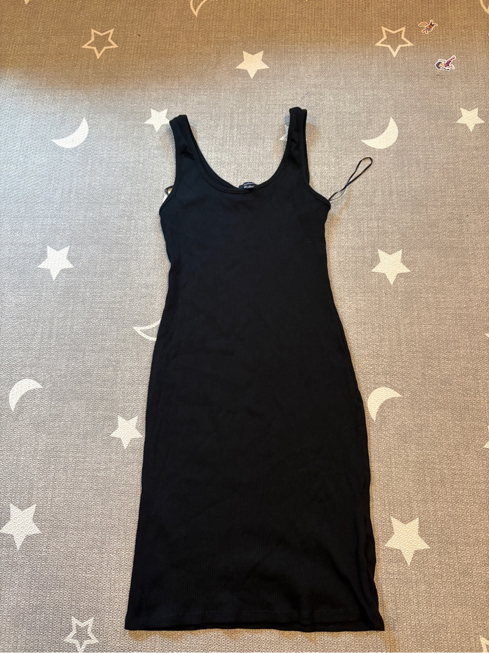 Ambiance Black Ribbed Midi Tank Dress